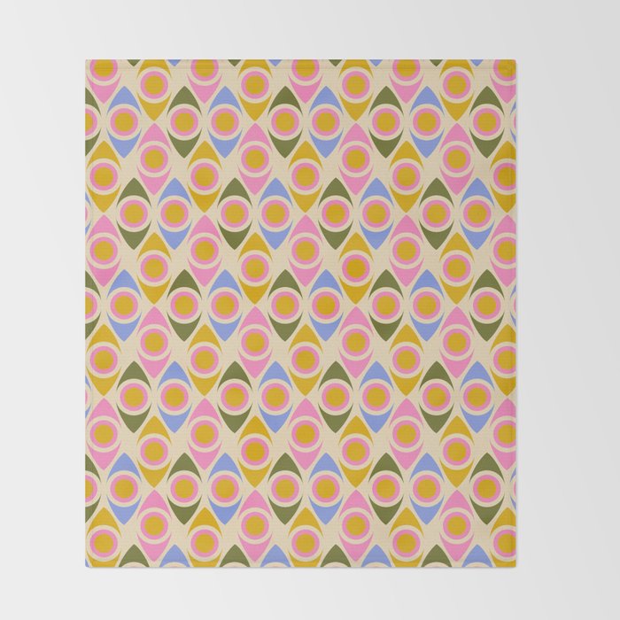 Mid century Modern Geo Pattern 1 Throw Blanket Gallery Image 2