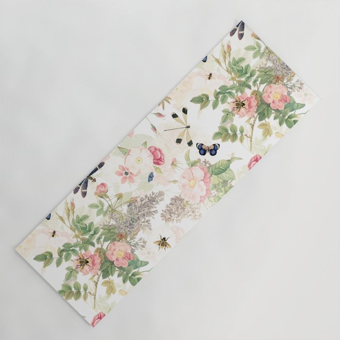 Vintage & Shabby Chic - Botanical Flower Roses Garden Yoga Mat Gallery Image 1