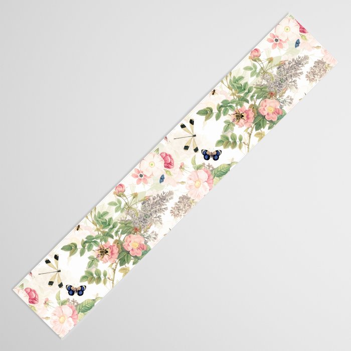 Vintage & Shabby Chic - Botanical Flower Roses Garden Table Runner Gallery Image 3