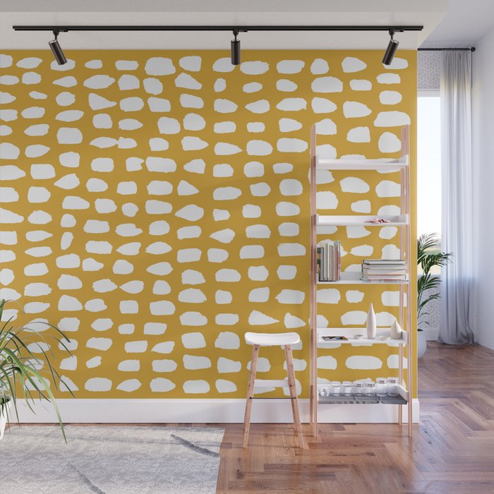 Dots (Mustard Yellow) Wall Mural Gallery Image 1