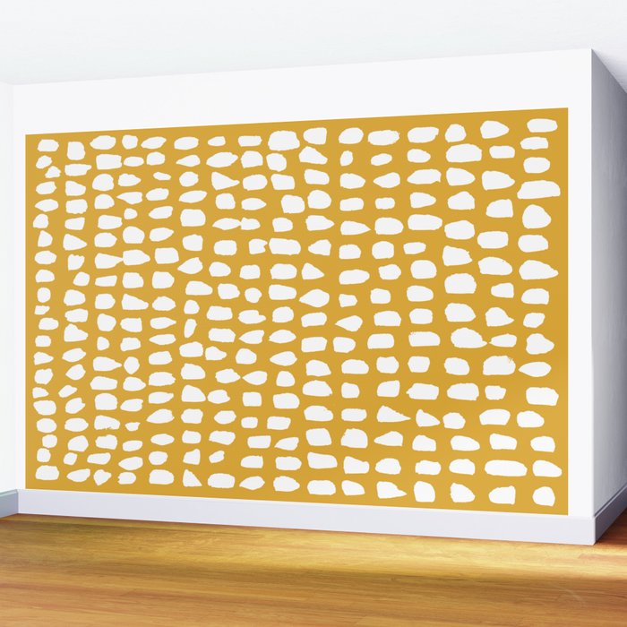 Dots (Mustard Yellow) Wall Mural Gallery Image 2