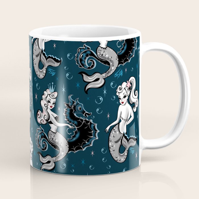 Pearla the Mermaid Riding on a Seahorse Coffee Mug Gallery Image 1