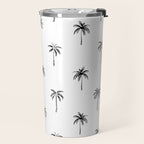Black and white tropical palm tree pattern Travel Mug Gallery Image 2