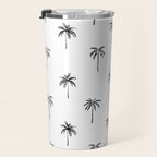 Black and white tropical palm tree pattern Travel Mug Gallery Image 3
