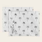 Black and white tropical palm tree pattern Placemat Gallery Image 1