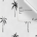 Black and white tropical palm tree pattern Wall Tapestry Gallery Image 3