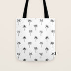 Black and white tropical palm tree pattern Tote Bag Gallery Image 1