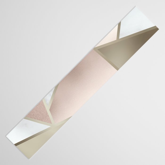 Geometric Art, Rose Gold, Blush Pink, Marble Prints Table Runner Gallery Image 3