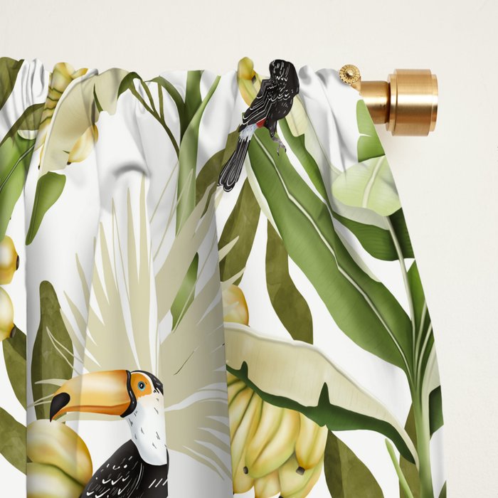 Toucans in Banana Plantation N Window Curtain Gallery Image 2