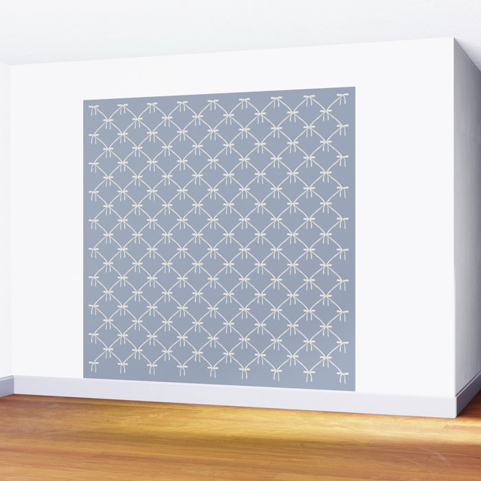 Bows & Ribbons Pattern XLIV Light Pastel Blue Wall Mural Gallery Image 2