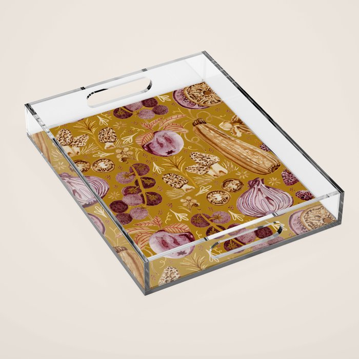 Garden Vegetables & Fresh Fruit in Harvest Yellow Acrylic Tray Gallery Image 1