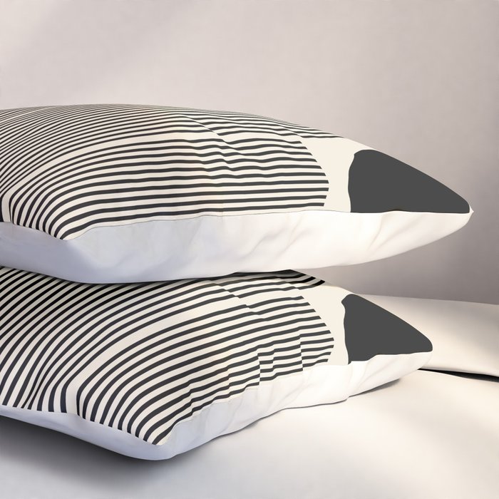 Abstraction_LINE_BLACK_DOT_VISUAL_ART_Minimlism_001A Pillow Sham Gallery Image 3
