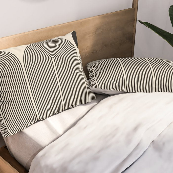 Abstraction_LINE_BLACK_DOT_VISUAL_ART_Minimlism_001A Pillow Sham Gallery Image 2