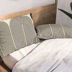 Abstraction_LINE_BLACK_DOT_VISUAL_ART_Minimlism_001A Pillow Sham Gallery Image 2