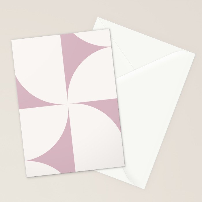 Bauhaus Mid Century Modern Geometric VIII Lilac Stationery Card Gallery Image 2