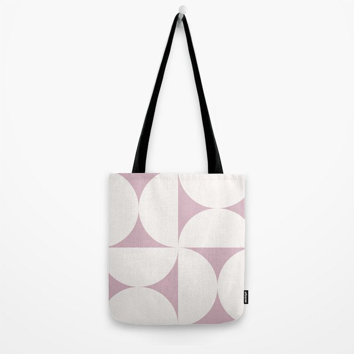 Bauhaus Mid Century Modern Geometric VIII Lilac Tote Bag Gallery Image 2