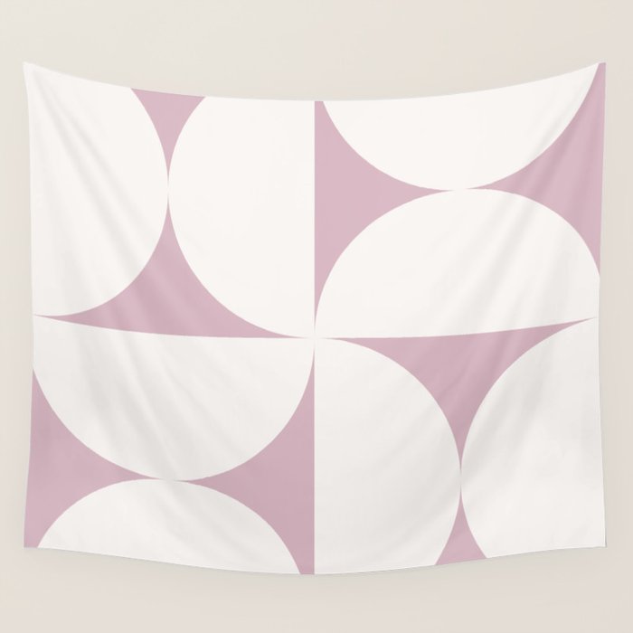 Bauhaus Mid Century Modern Geometric VIII Lilac Wall Tapestry Gallery Image 4