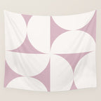 Bauhaus Mid Century Modern Geometric VIII Lilac Wall Tapestry Gallery Image 4