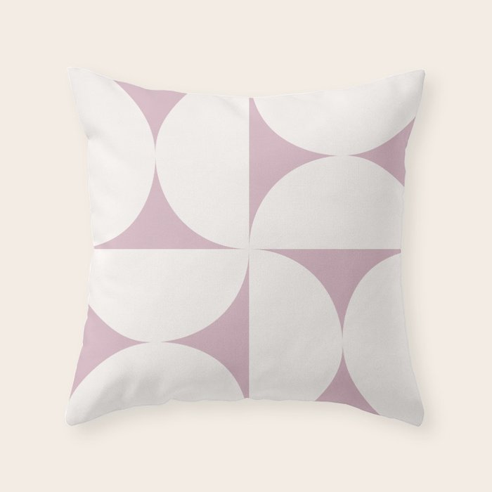 Bauhaus Mid Century Modern Geometric VIII Lilac Throw Pillow Gallery Image 1