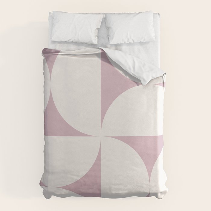 Bauhaus Mid Century Modern Geometric VIII Lilac Duvet Cover Gallery Image 6