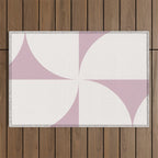 Bauhaus Mid Century Modern Geometric VIII Lilac Outdoor Rug Gallery Image 1