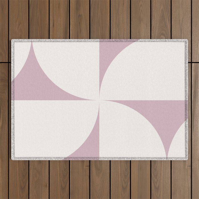 Bauhaus Mid Century Modern Geometric VIII Lilac Outdoor Rug Gallery Image 1