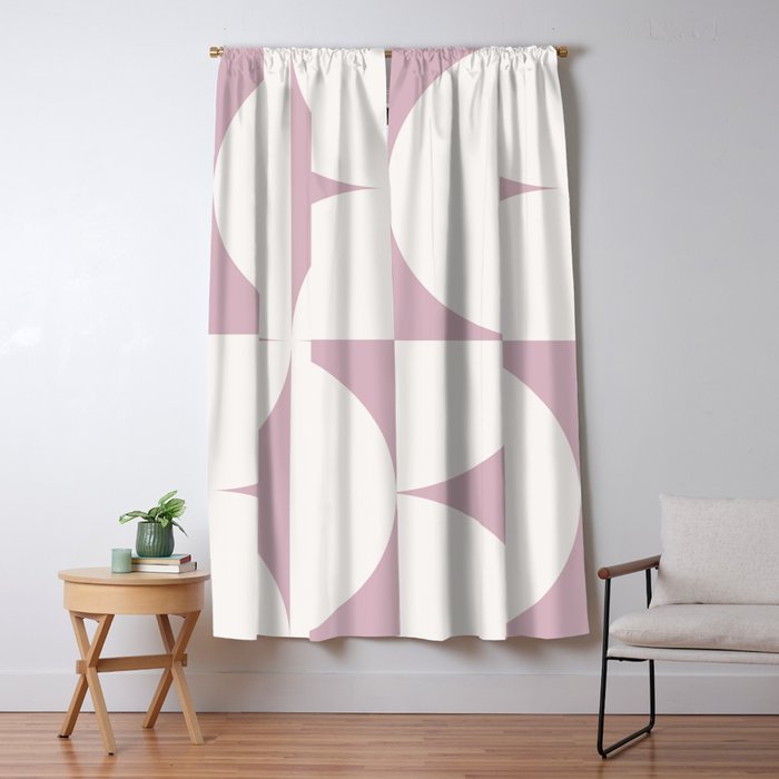 Bauhaus Mid Century Modern Geometric VIII Lilac Window Curtain Gallery Image 5