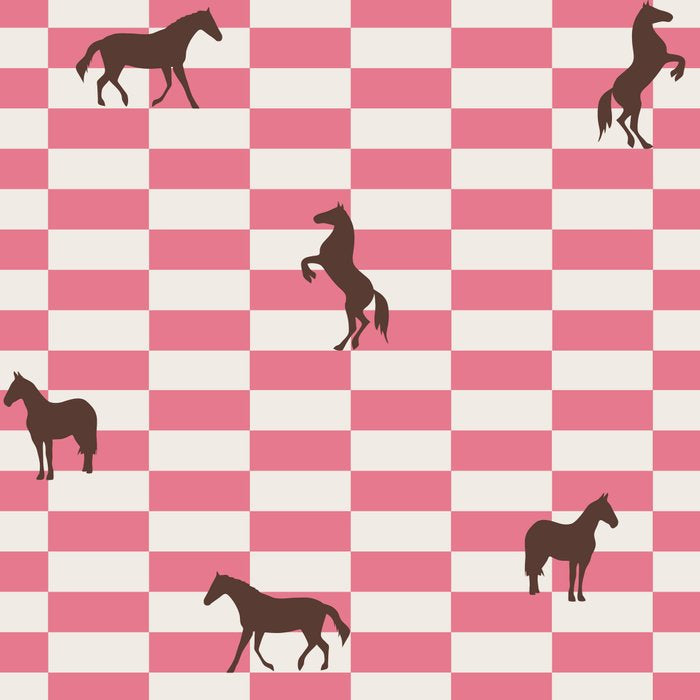 Pink Check Horses  Pattern Coffee Mug Gallery Image 2