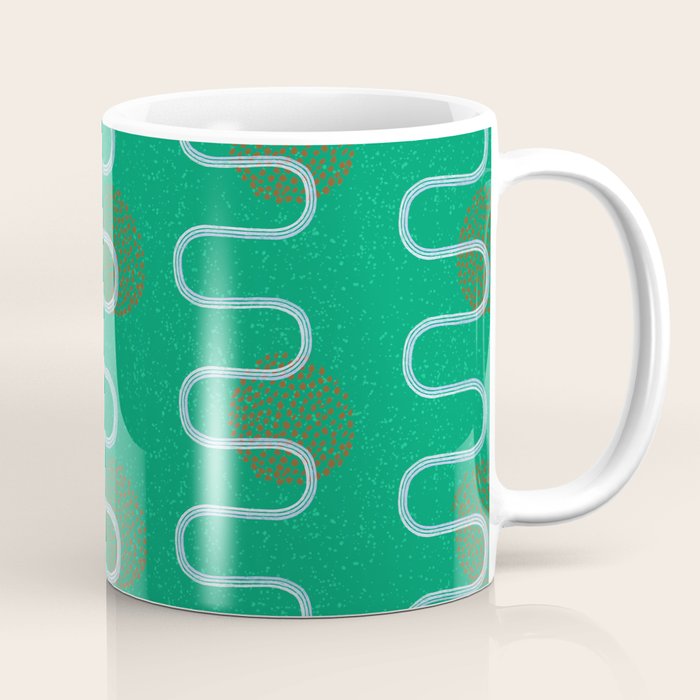 Abstract Fields in Forest Green & Brown Coffee Mug Gallery Image 1
