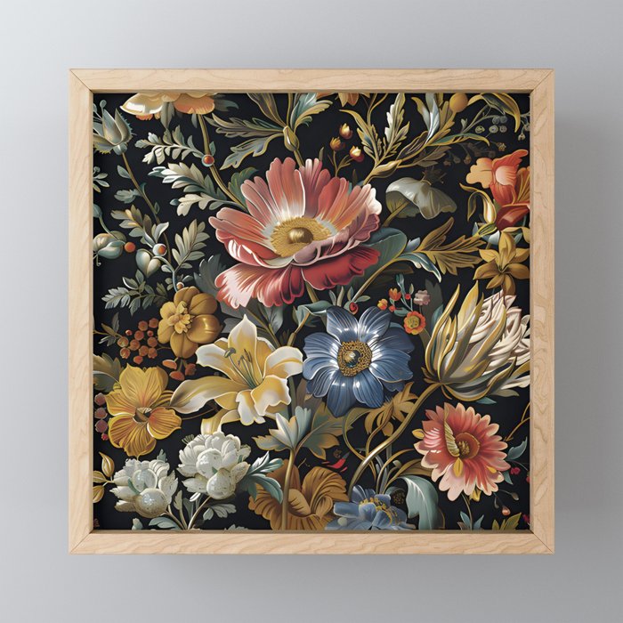 Countryside Bloom Ethereal Dark Floral Mini Art Print Gallery Image 1