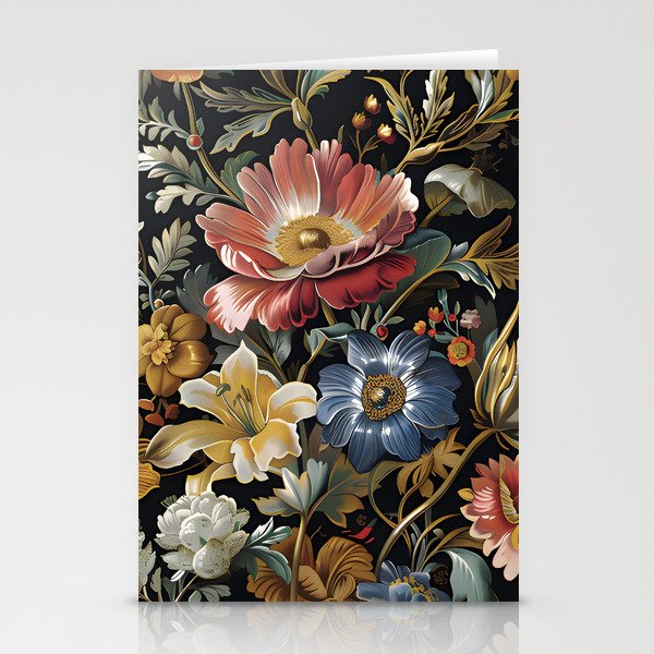Countryside Bloom Ethereal Dark Floral Stationery Card Gallery Image 2