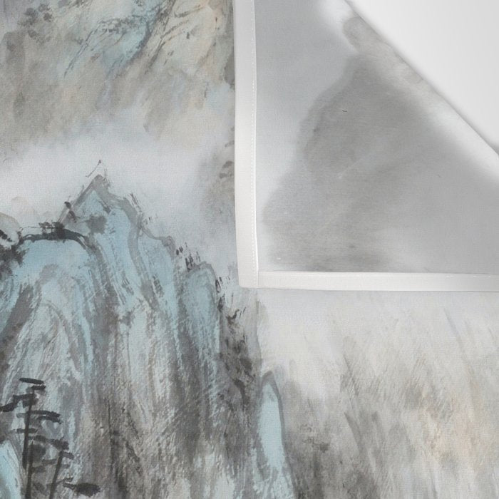 Enchanting Japanese Watercolor Ink Landscape Painting Wall Tapestry Gallery Image 3