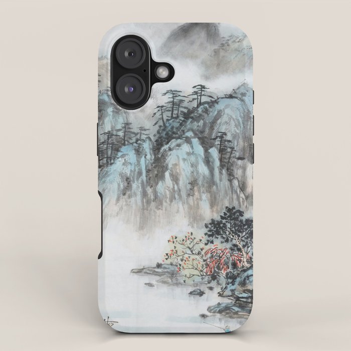 Enchanting Japanese Watercolor Ink Landscape Painting iPhone Case Gallery Image 1
