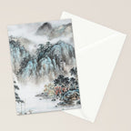 Enchanting Japanese Watercolor Ink Landscape Painting Stationery Card Gallery Image 2
