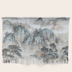 Enchanting Japanese Watercolor Ink Landscape Painting Wall Hanging Gallery Image 1