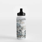 Enchanting Japanese Watercolor Ink Landscape Painting Water Bottle Gallery Image 2