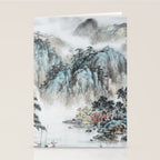 Enchanting Japanese Watercolor Ink Landscape Painting Stationery Card Gallery Image 2