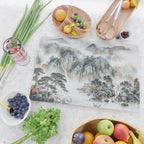 Enchanting Japanese Watercolor Ink Landscape Painting Cutting Board Gallery Image 2