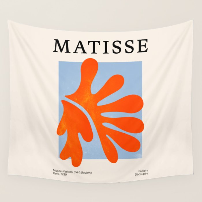 Red Coral Leaf: Matisse Paper Cutouts II Wall Tapestry Gallery Image 4