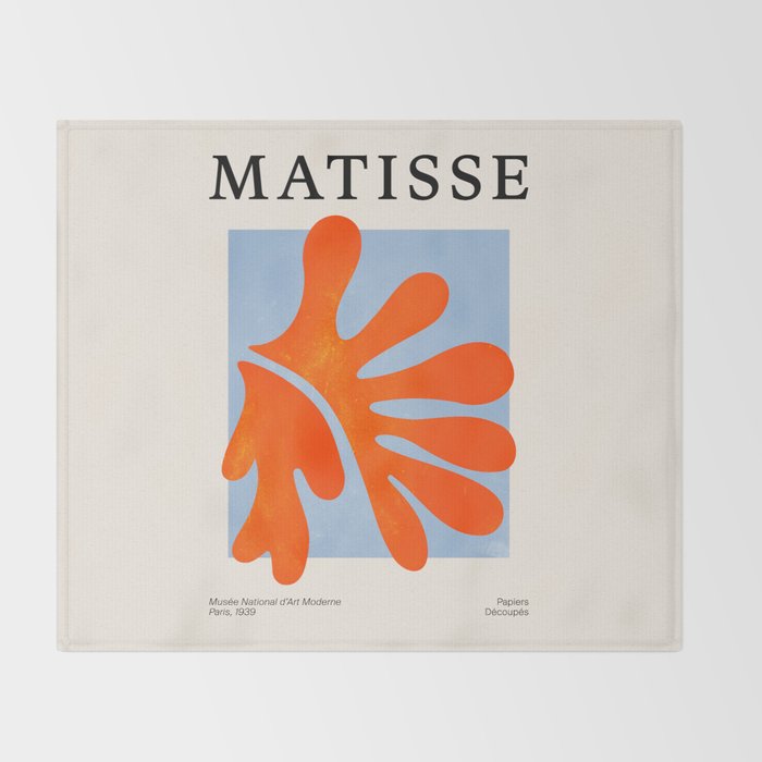 Red Coral Leaf: Matisse Paper Cutouts II Throw Blanket Gallery Image 2