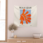 Red Coral Leaf: Matisse Paper Cutouts II Wall Tapestry Gallery Image 2
