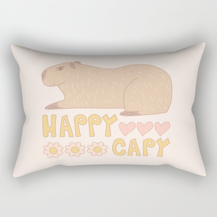 Happy capybara Rectangular Pillow Gallery Image 1