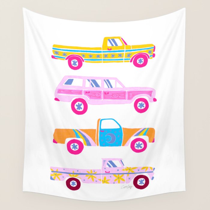 Retro Roads â Candy Palette Wall Tapestry Gallery Image 4