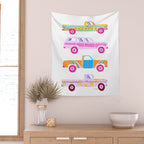 Retro Roads â Candy Palette Wall Tapestry Gallery Image 2