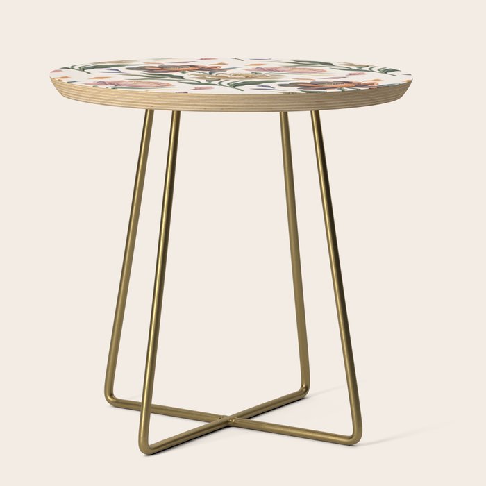 Hand Painted Peony Florals Side Table Gallery Image 1
