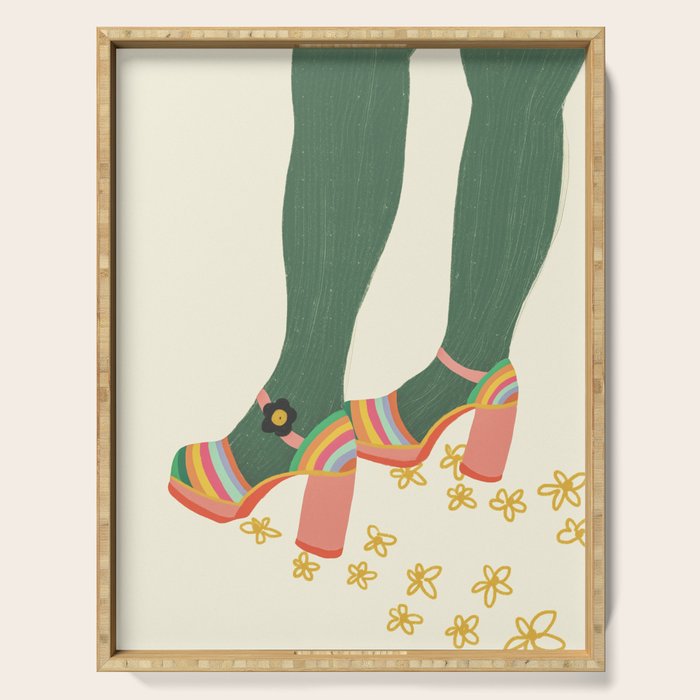 Rainbow walk feet Serving Tray Gallery Image 1