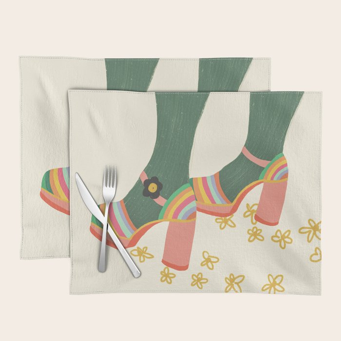 Rainbow walk feet Placemat Gallery Image 1