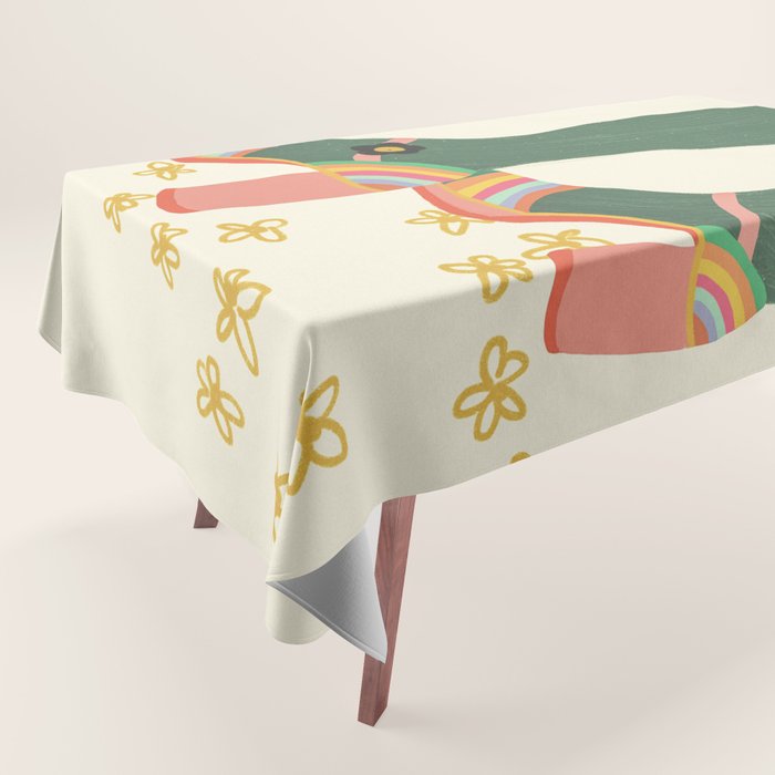 Rainbow walk feet Tablecloth Gallery Image 1