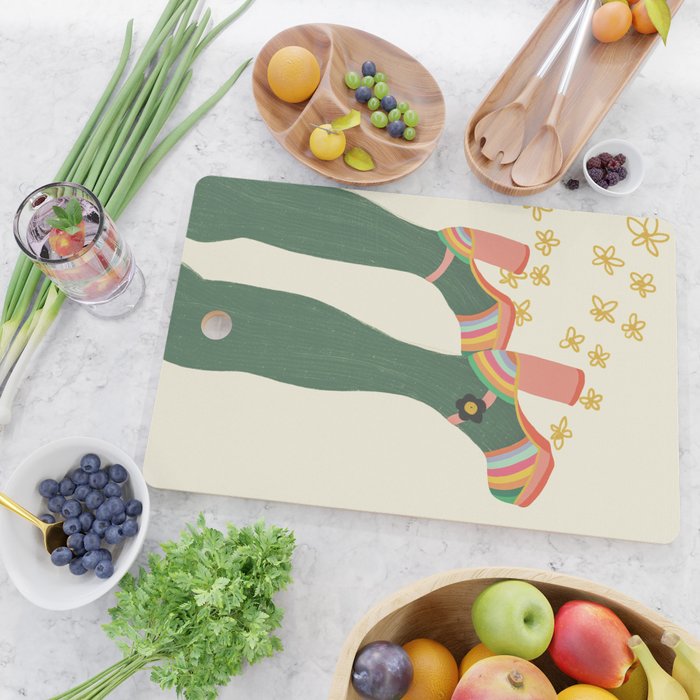 Rainbow walk feet Cutting Board Gallery Image 2