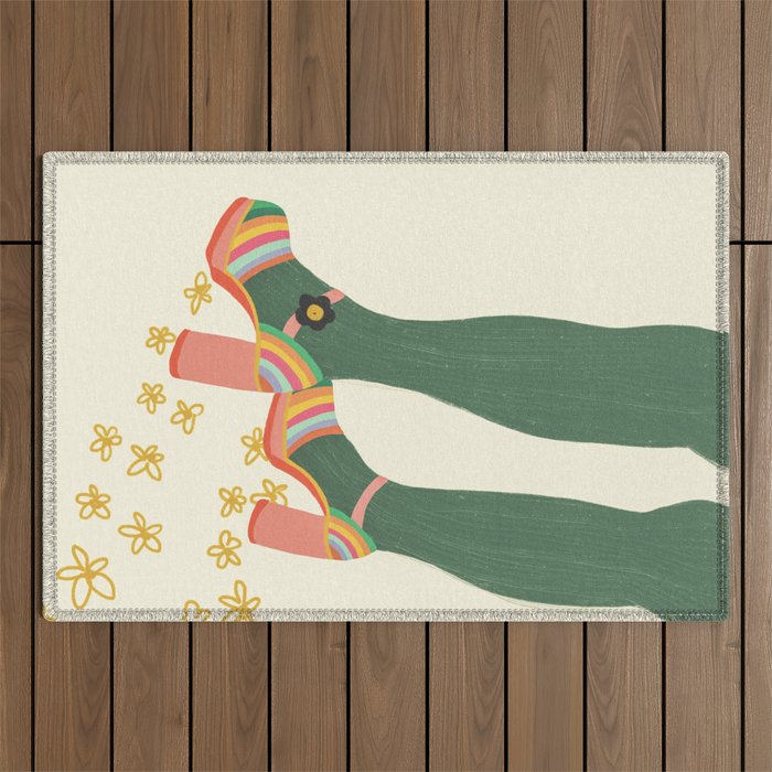 Rainbow walk feet Outdoor Rug Gallery Image 1